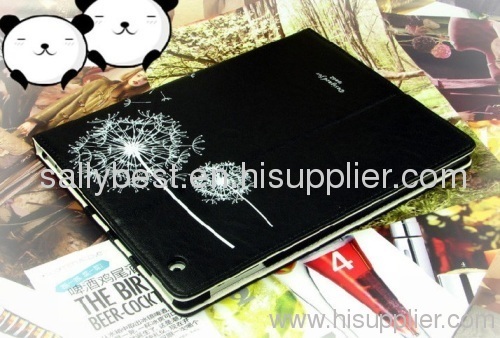 black color dandelion printing ipad case