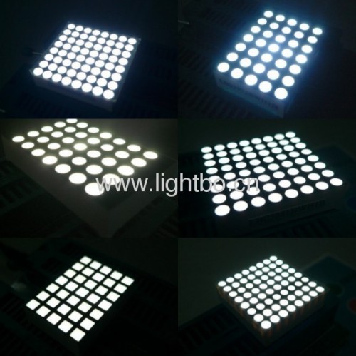 5 x 7,6 x 7 ,5 x 8 ,8 x 8,16 x 16 white dot matrix led display