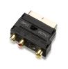 Scart Plug - S-Video+3RCA Jacks Adapter with Switch