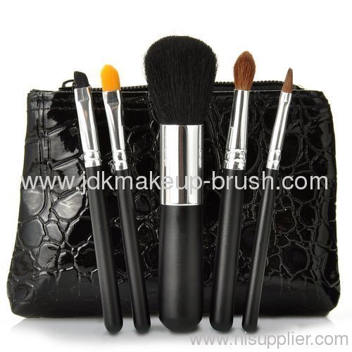 5 Pcs On The Go Brush Set With Moc Croc Bag OEM