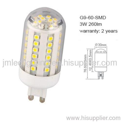 manufacturer 3w g9 led lights bulbs 260lm plastic