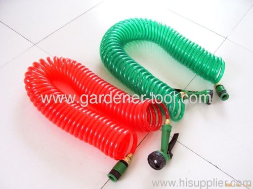 Transparent Garden Water Coil Hose With Copper Connector