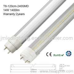14w led tube t8 lighting 1400lm 120cm aluminium