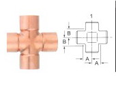 Copper pipe fitting Cross C x C x C x C