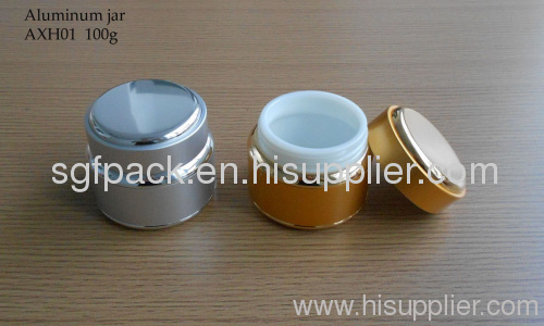 100g Anodized Aluminum container cream jar Cosmetic container Double wall jar inner plastic jar Hot sale Personal care