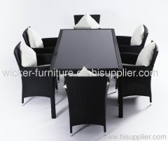 Rectangle wicker dining set with 6chairs