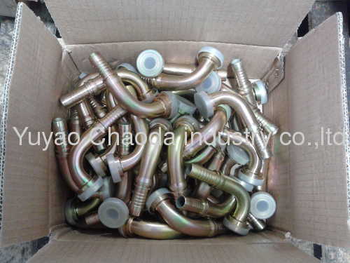 90° SAE FLANGE 6000 PSI ISO 12151-3-SAE J516 SWAGED HOSE FITTING