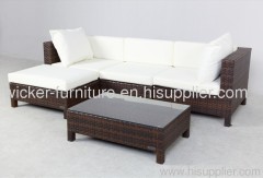 Patio sectional wicker sofa in 5pcs