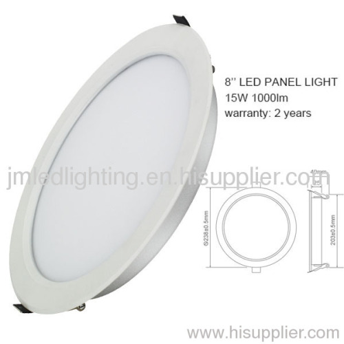 15w 8'' led panel light white 1000lm aluminium