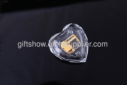 transparent acrylic heart - shaped music box mini heart-shaped music boxes Valentine