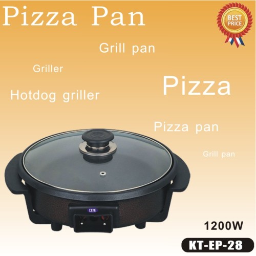 Electric pizza pan with 3.8 cm inside depth