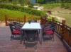 Stack patio wicker 6 dining chair with dining table