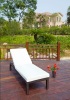 Outdoor chaise wicker lounge with adjustable back