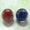 round gold sand lampwork glass beads wholesale from China beads factory