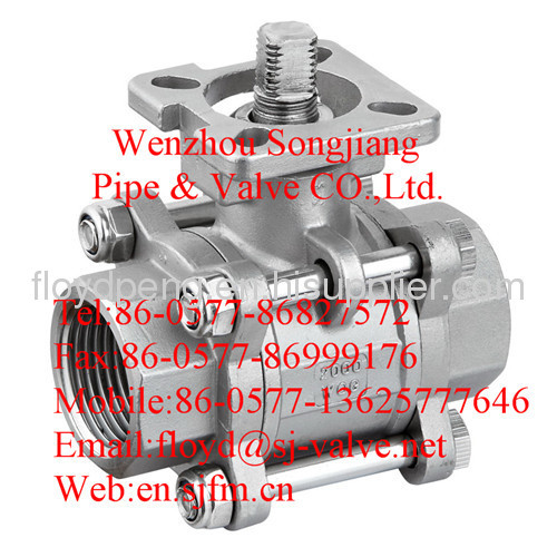 screwed ball valve with ISO5211