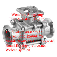 clamp ball valve with high mounting pad