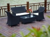 Patio rattan sofa in 4pcs with waterproof cushion