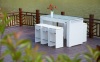 Outdoor wicker bar table and 6bar chairs