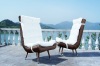 Patio round wicker leisure chair in 3pcs