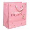 Custom Pink Cosmetic, Jewelry, Clothing Packing Paper Gift Bags with Handles, Ribbon