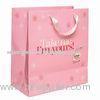 Custom Pink Cosmetic, Jewelry, Clothing Packing Paper Gift Bags with Handles, Ribbon