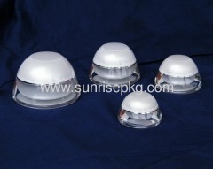 slanting round shape acrylic jar, cosmetic jar, plastic jar