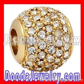 Gold european Pave Lights Charm Wholesale 791051