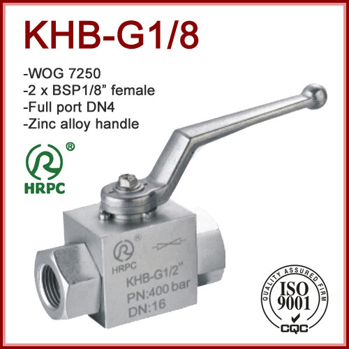 Hydraulic female 2 x 1/8BSP thread 2 way full port ball valves 7250 WOG