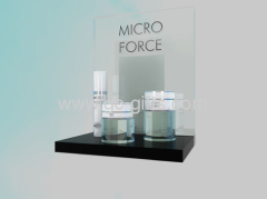 Acrylic cosmetic display stand with black thick base