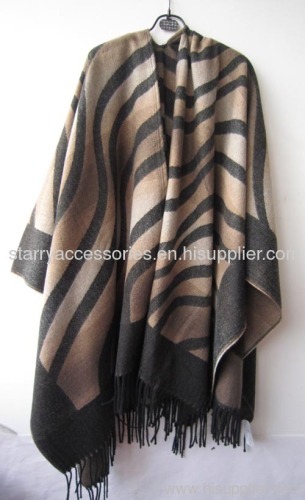 acrylic multicolor zebra woven shawl