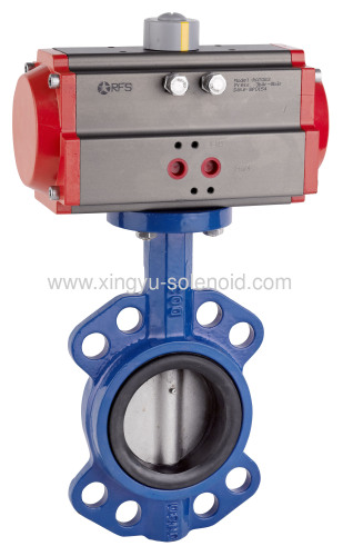 Pneumatic soft and metal seal butterfly valve