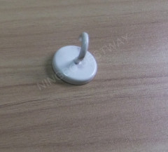 D24x4mm ceiling magnet with hook / baking white paint