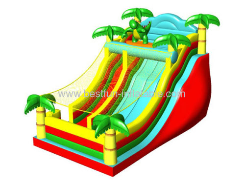 Inflatable Dino Sun Slide With Palm Tree