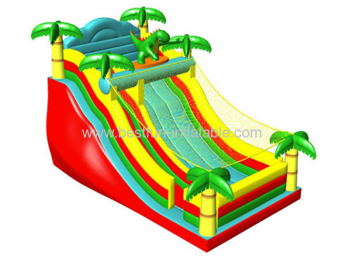Inflatable Dino Sun Slide With Palm Tree
