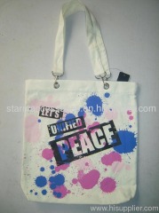 multicolor cotton print shopping bag