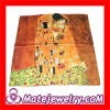 Garden And Visitors Pattern Earthy Brown Square Silk Scarf China Cheap