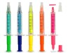 New syringe shape promotion highlighter with ballpen in one set