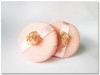 Fashionable Cotton Cosmetic Powder Puff with flower ribbon