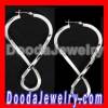 Fashion Plated Silver Infinity Earrings Symbol HOOP pierced earrings Wholesale