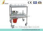 Two Layers Stainless Steel Medical Trolley Medicine Change Hospital Cart With Plastic Barrel (ALS-MT