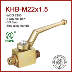 2 way full port M22x1.5 male thread dn8 hydraulic pressure ball valve 7250psi