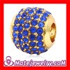 European Pave Blue Crystal Beads For european Bracelets