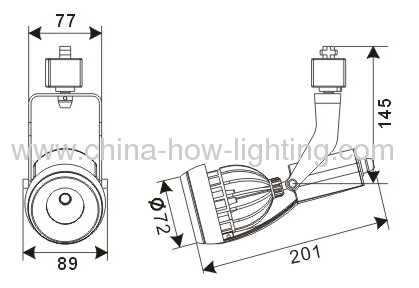 10.4W COB LED Track Light IP20 with 1pc Bridge Lux