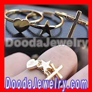 One Direction Two Finger Fashion Ring Cross Wholesale