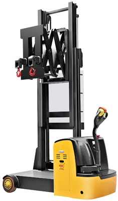 Electric Narrow Aisle Stacker With Crane