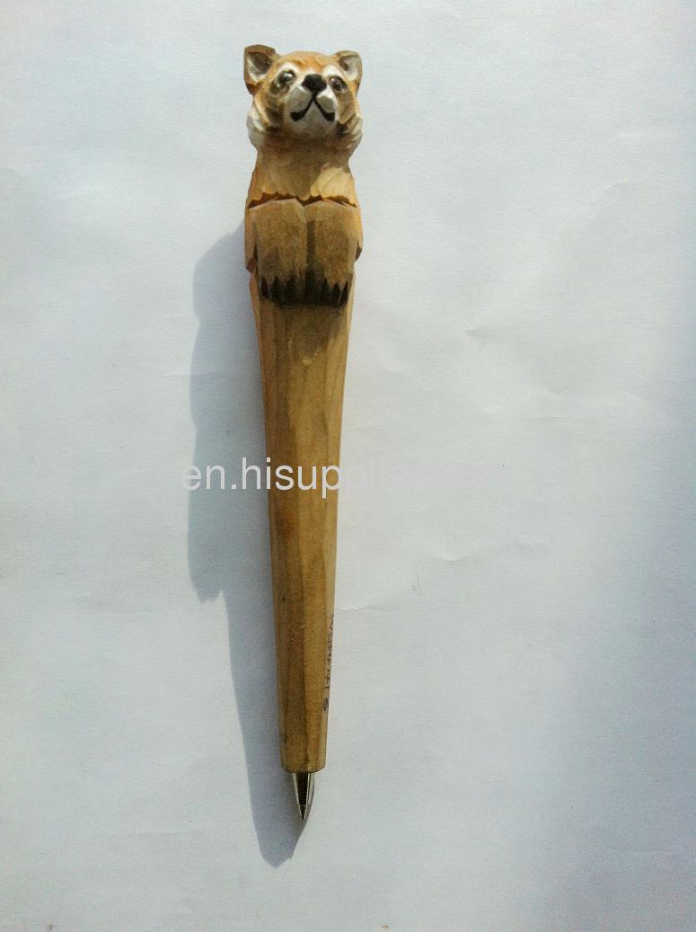 hot sale wooden carving animal ballpoint pen