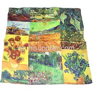 Wholeslae Designer Silk Scarf Square Van Gogh