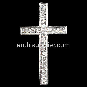 Wholeslae Plated Pave Crystal Rhinestone Side Cross Beads Cheap