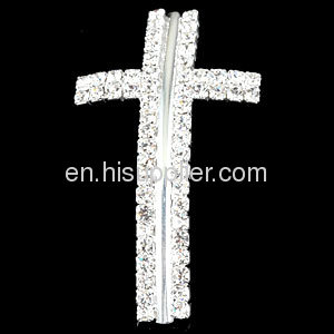 Fashion Jewellery Accessories Pave Rhinestone Sideways Cross Connector 