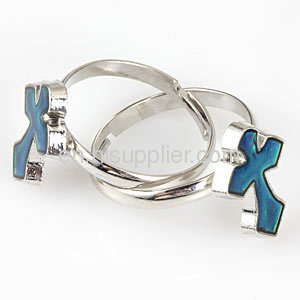 Fashion Jewelry Change Color Mood Unisex Sideways Cross Ring